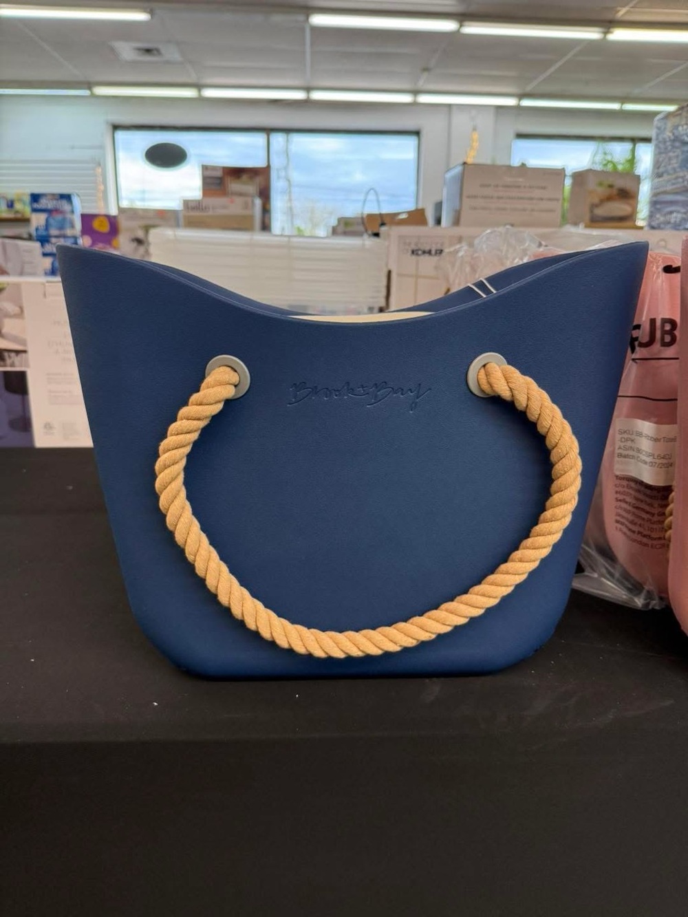 Beachbunny Navy Rope-Handle Tote Bag by